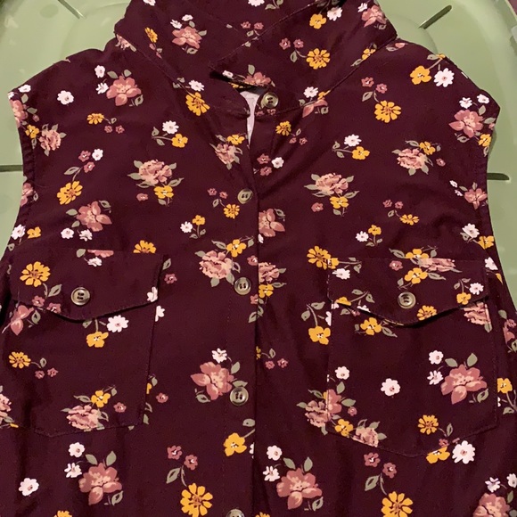 Maroon Flower Print Dress - Picture 4 of 6
